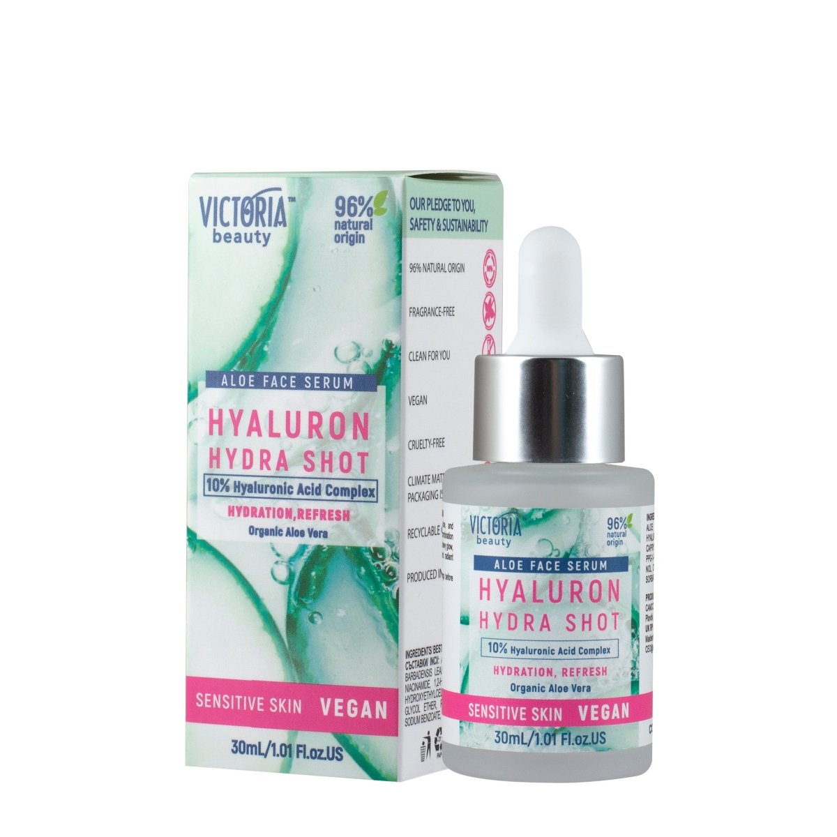 Hydra Shot Хидратиращ серум с 10% хиалуронов комплекс, алое вера и ниацинамид 30ml - CAMCO Ltd.