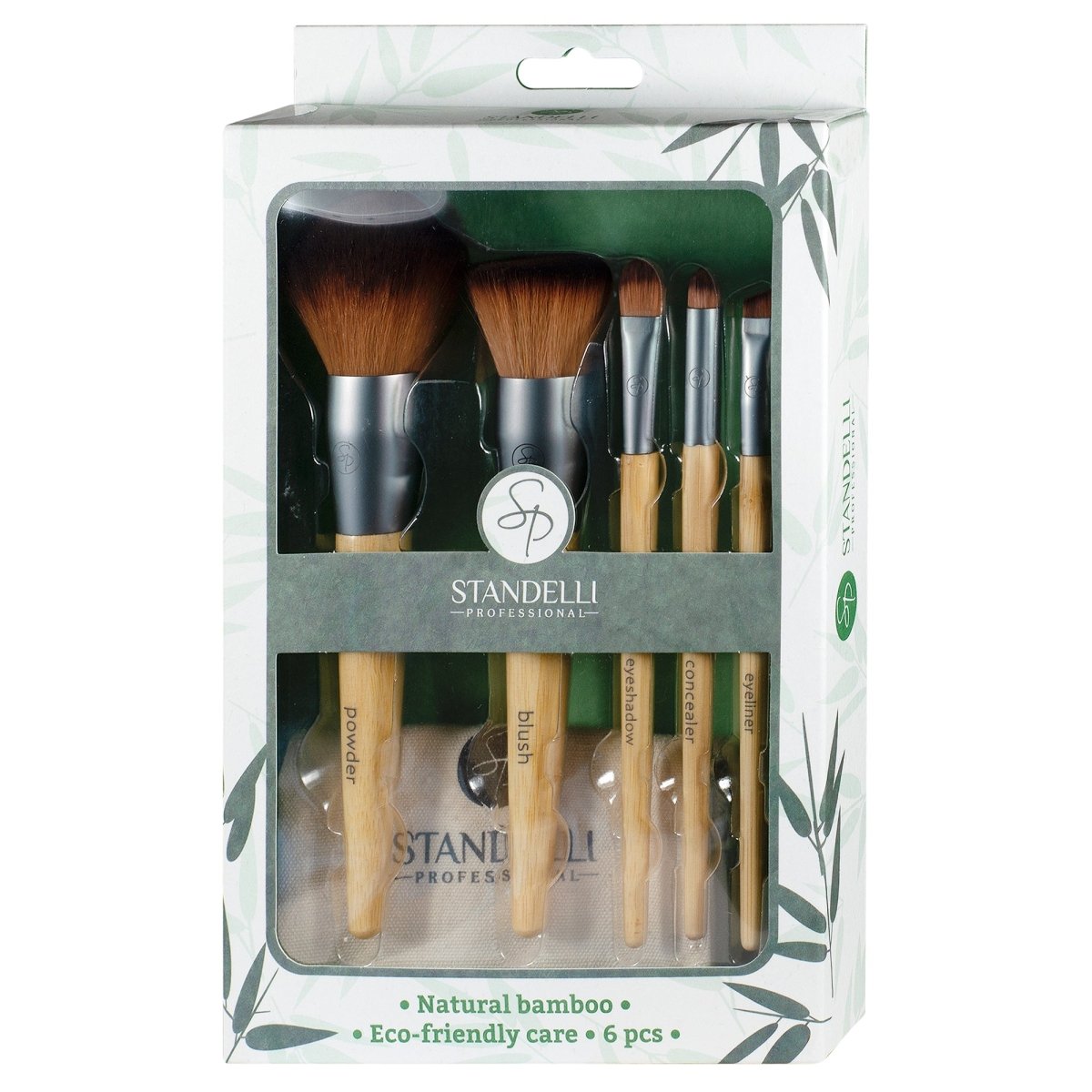 Комплект с бамбукови четки за грим, 6 части - CAMCO Ltd.