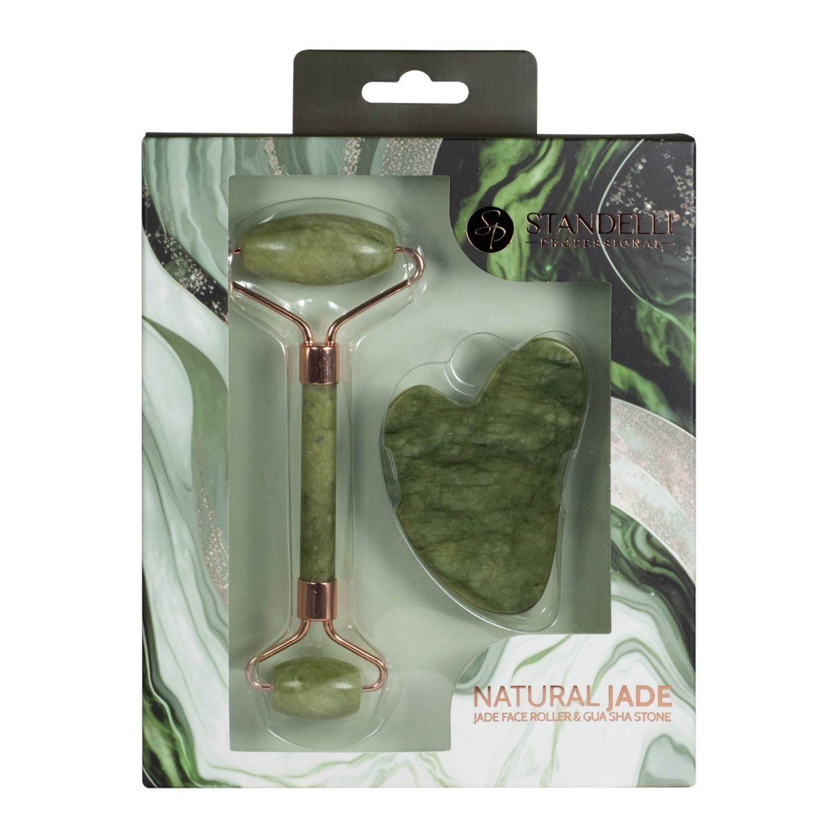 Kомплект с нефритен ролер за лице & камък гуа ша - CAMCO Ltd.
