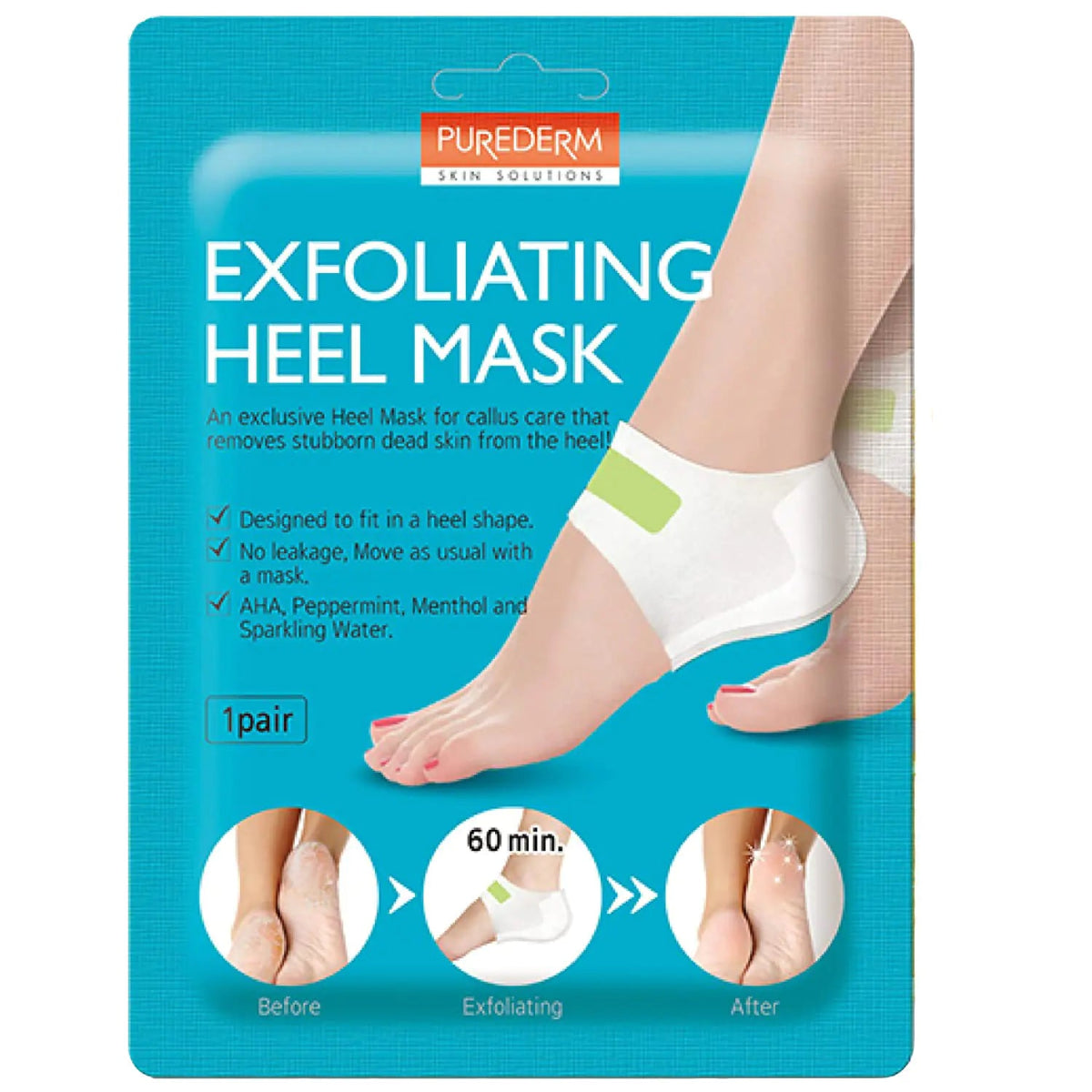 Корейска козметика ексфолираща маска за пети с AHA млечна киселина и гликолова киселина и растителни екстракта - CAMCO Ltd.