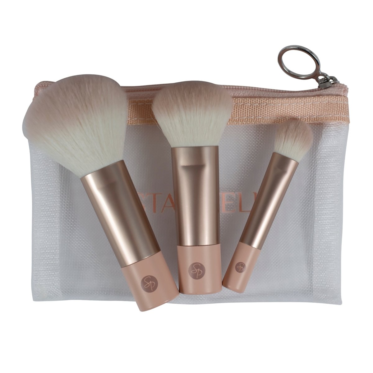 Козметичен комплект за път - четки за грим 3бр. + несесер - CAMCO Ltd.