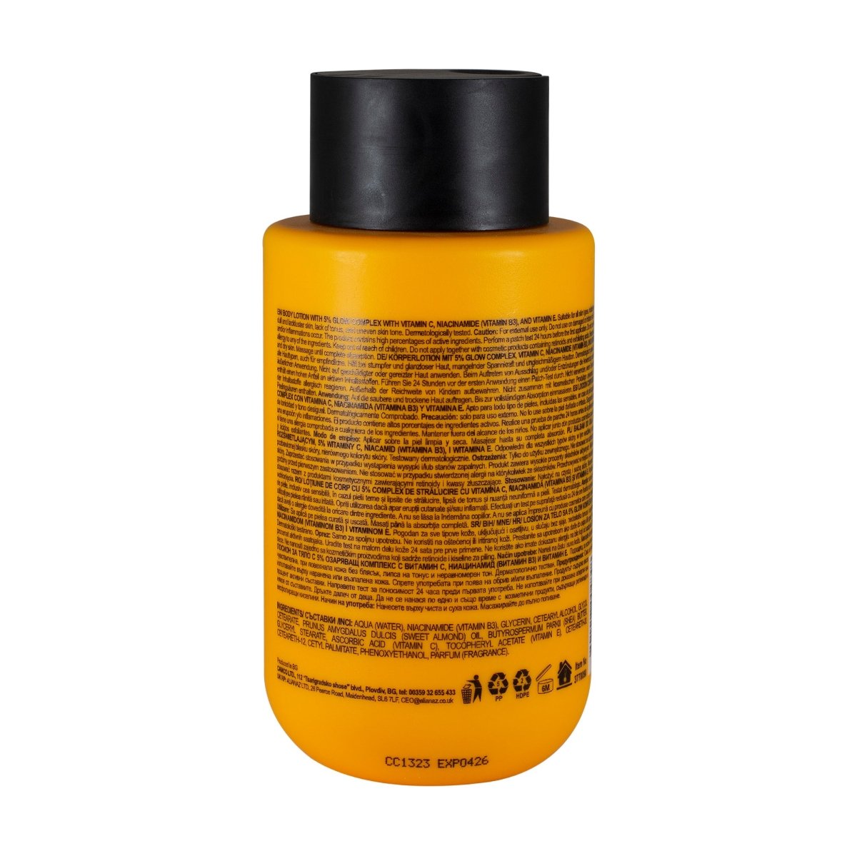 Лосион за тяло с 5% озаряващ комплекс от витамин C, ниацинамид (витамин B3) и витамин E 300ml - CAMCO Ltd.