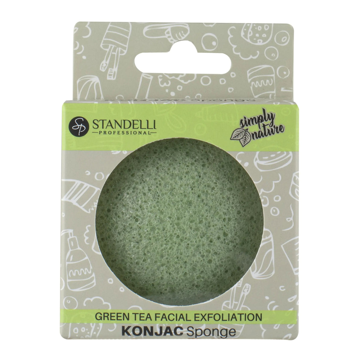 Simply Nature Гъба конджак със зелен чай за чувствителна кожа, 1бр. - CAMCO Ltd.