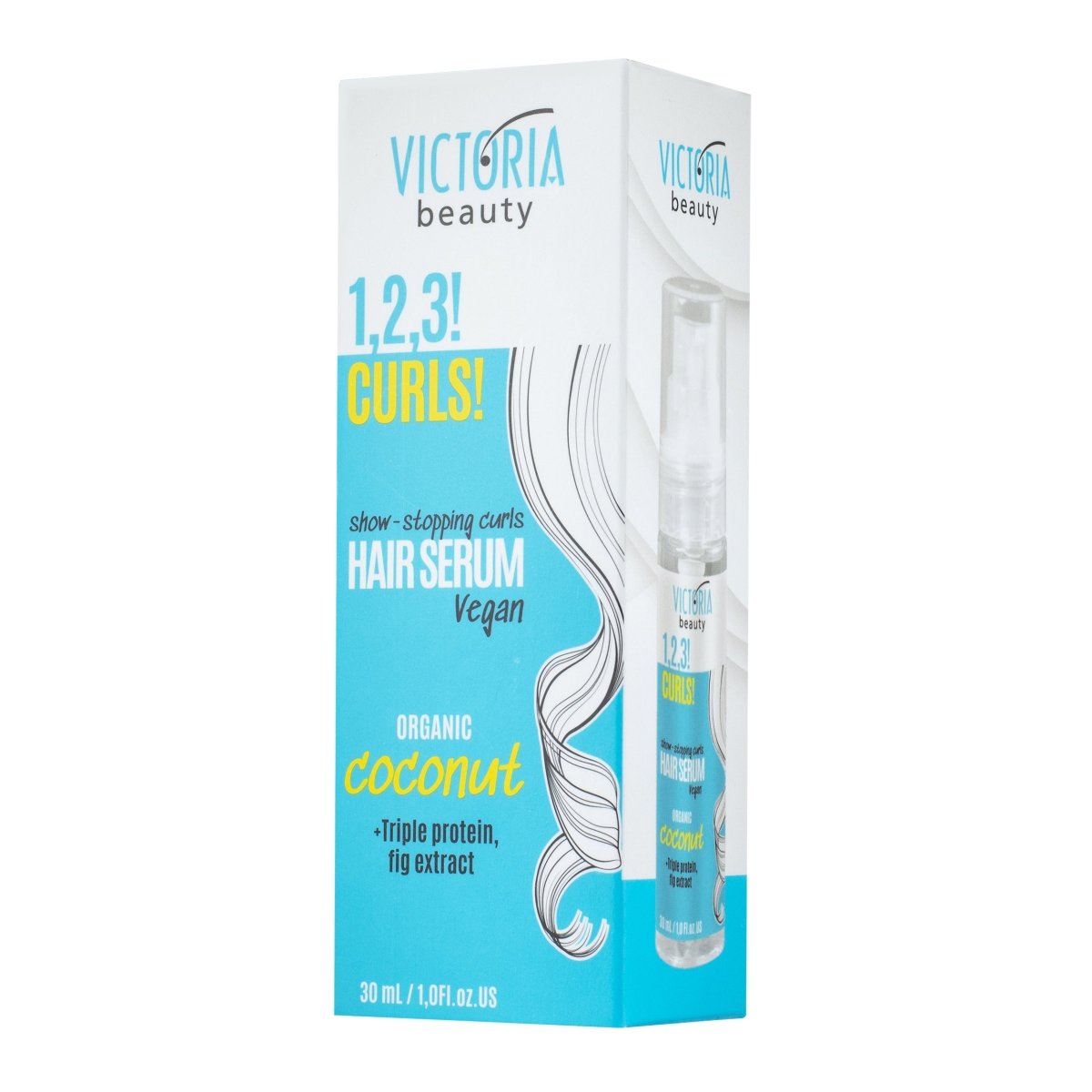 1,2,3! CURLS! Серум за къдрава коса с кокос за холивудски къдрици 30ml - CAMCO Ltd.