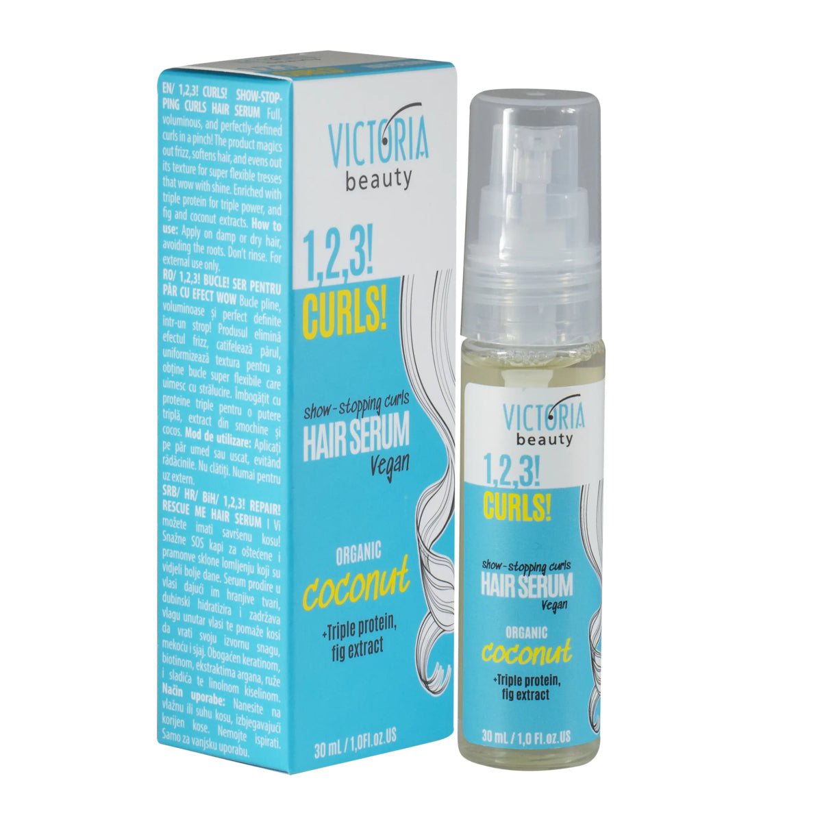 1,2,3! CURLS! Серум за къдрава коса с кокос за холивудски къдрици 30ml - CAMCO Ltd.