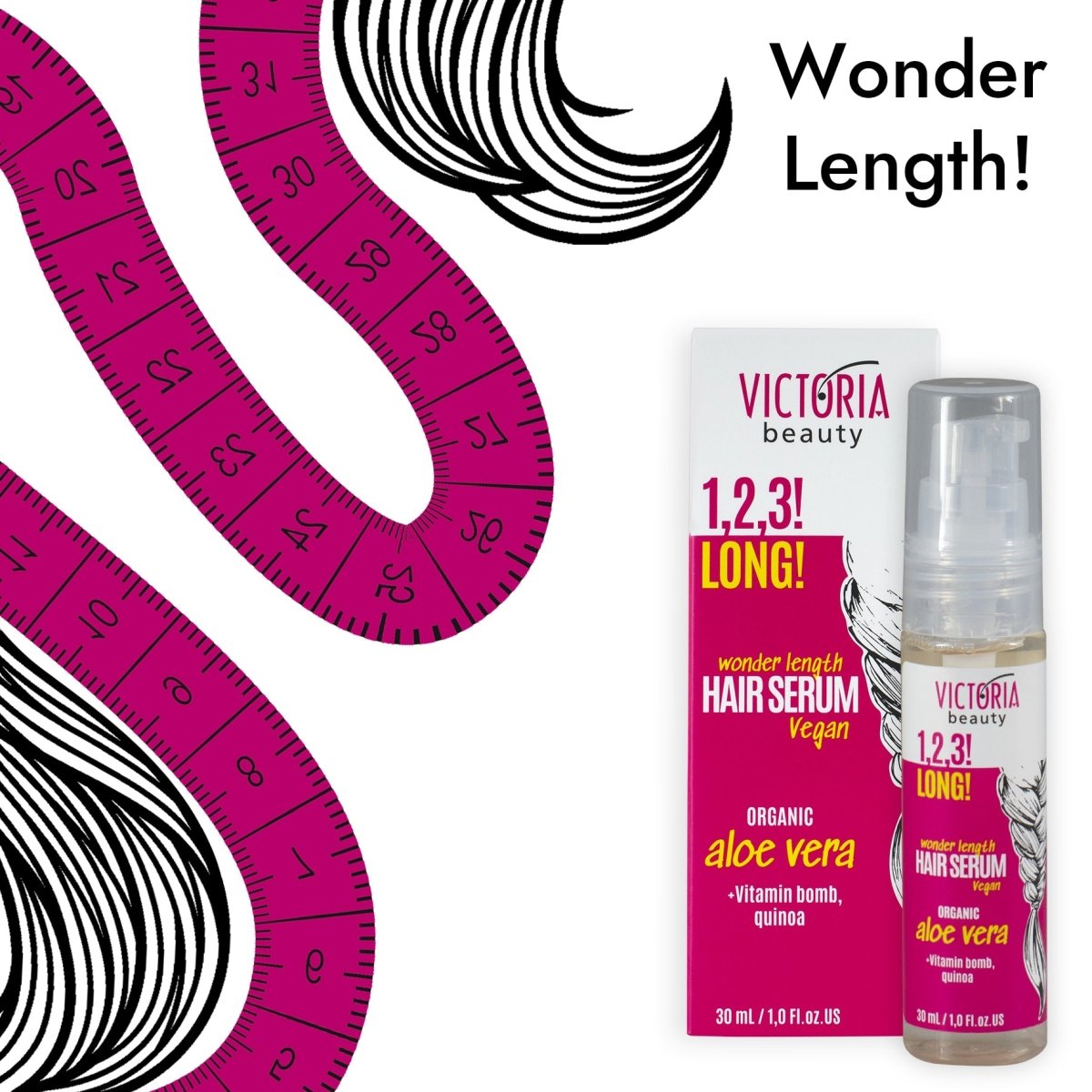 1,2,3! LONG! Серум за коса за растеж и дължина без отмиване за вълшебно дълга коса 30ml - CAMCO Ltd.