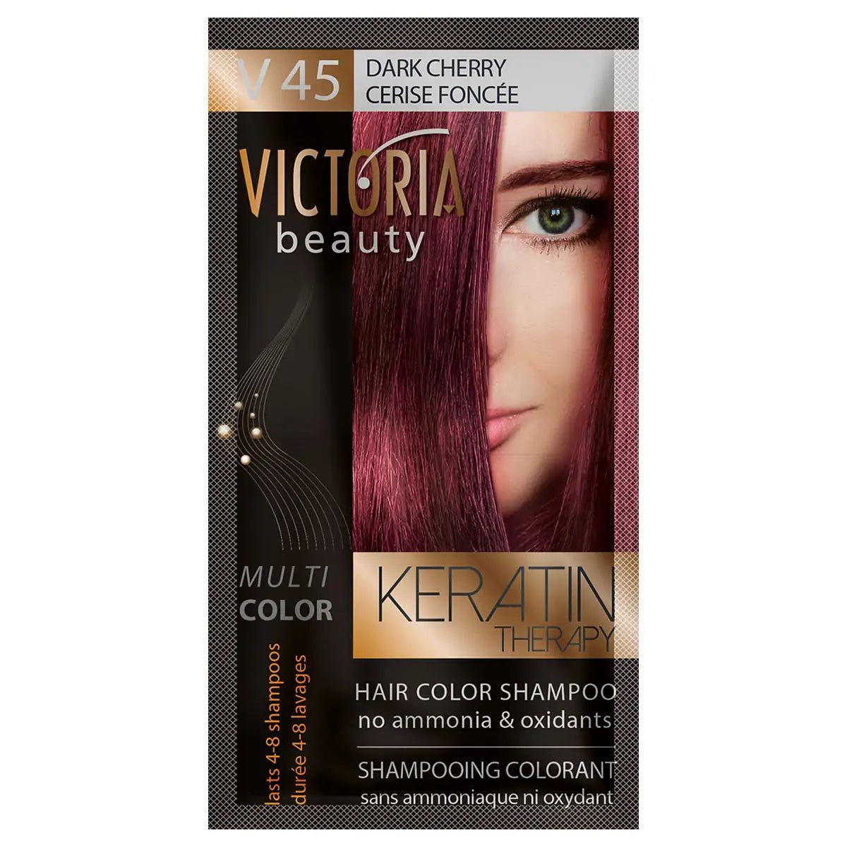 №45 Шампоан оцветител - боя за коса без амоняк - ТЪМНА ЧЕРЕША 40ml - CAMCO Ltd.