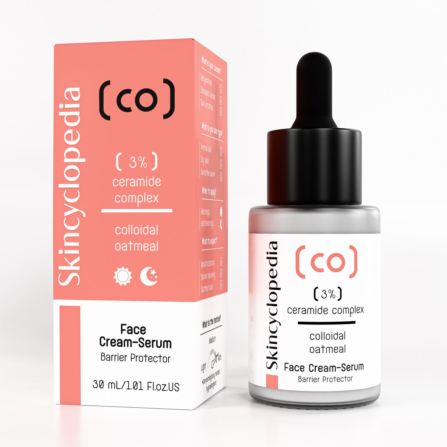 Concentrated moisturizing face cream-serum with 3% ceramide complex + colloidal oats 30ml