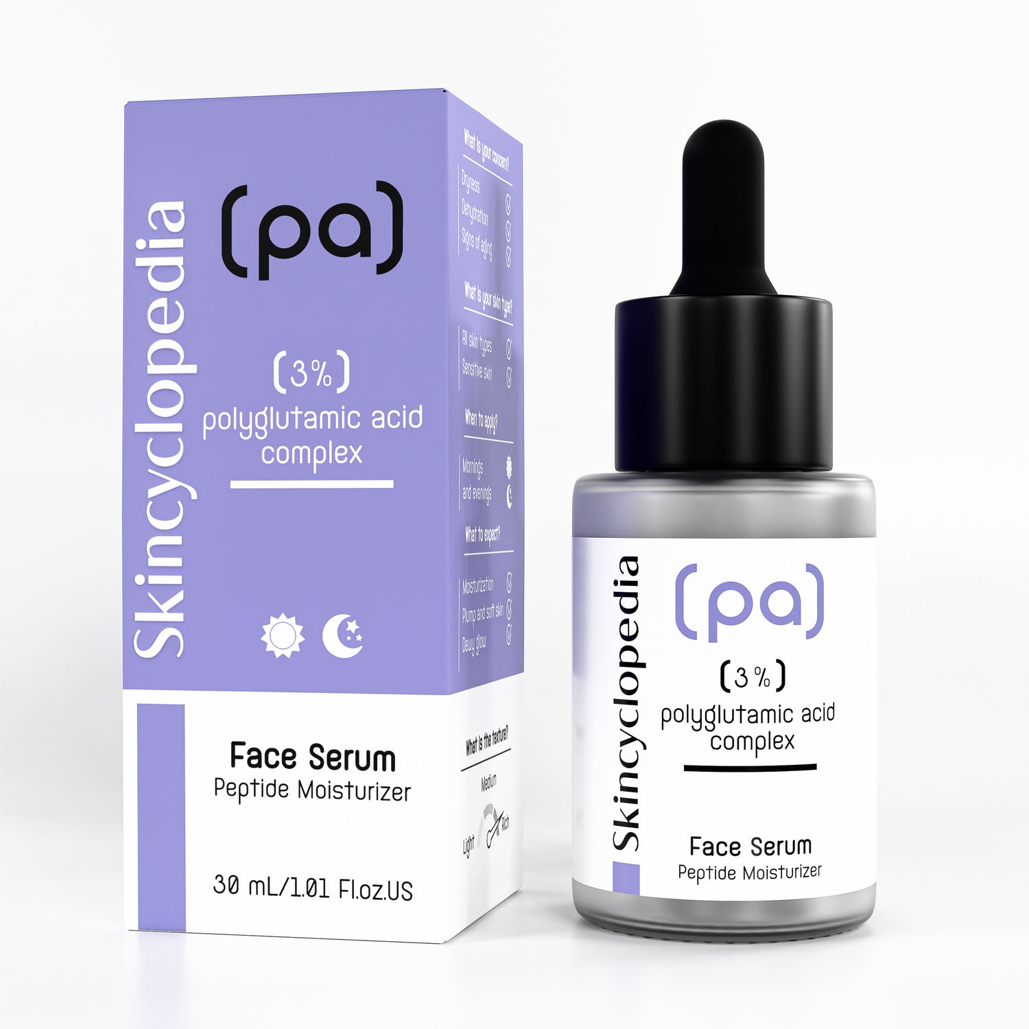 Concentrated facial serum with 3% polyglutamic acid complex 30ml