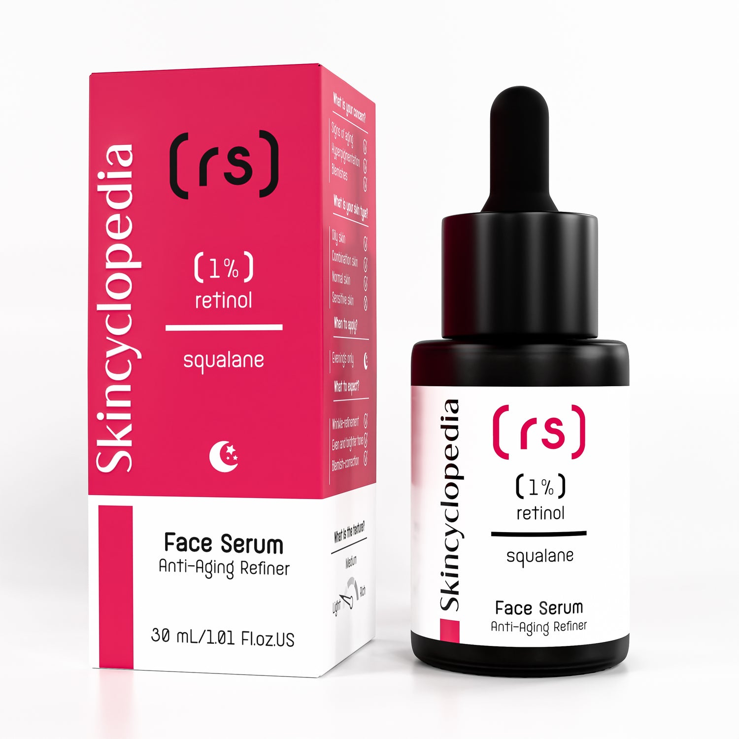 Concentrated facial serum with 1% retinol + squalane 30ml