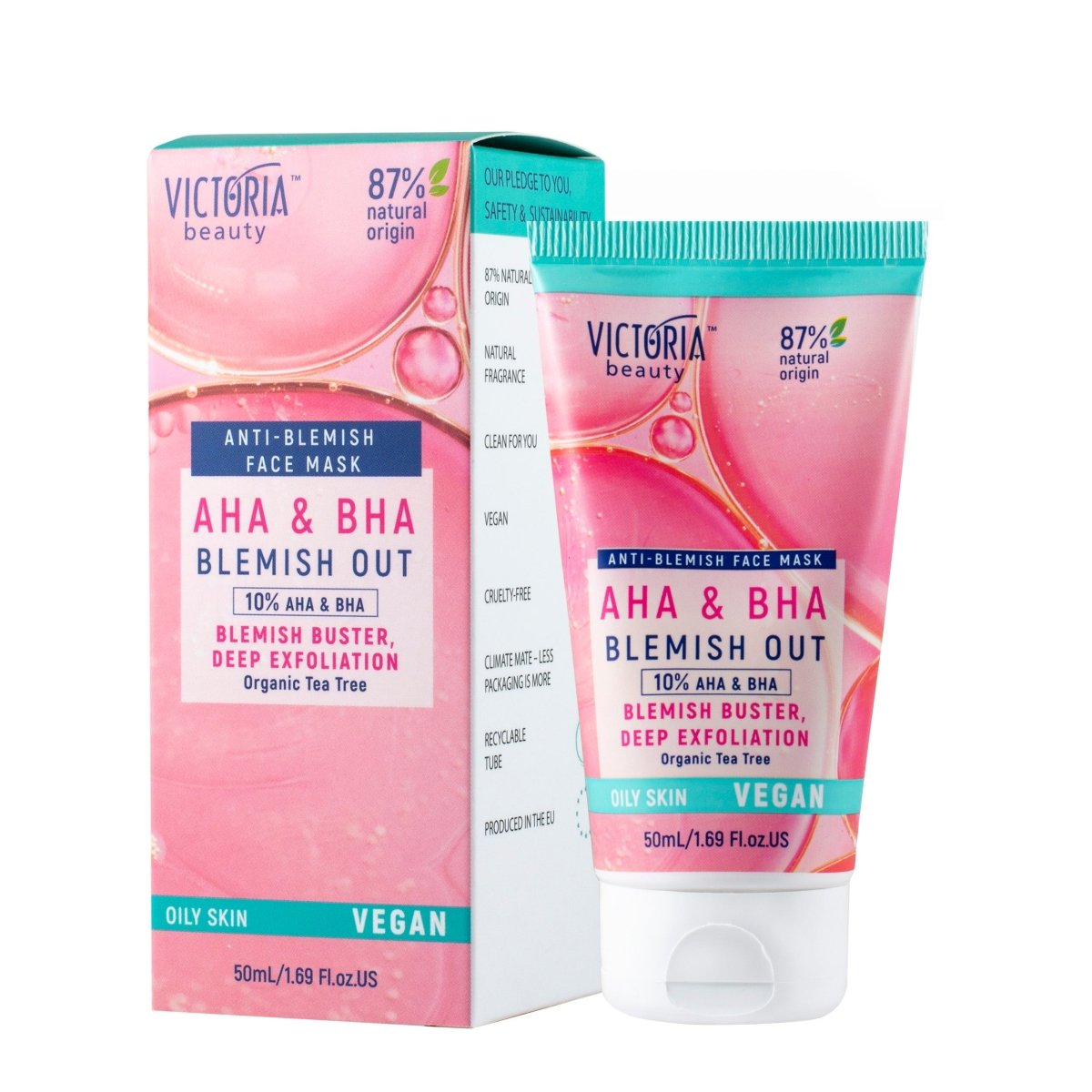 Blemish Out Ексфолираща маска за лице против пъпки с AHA, BHA и масло от чаено дърво 50ml - CAMCO Ltd.