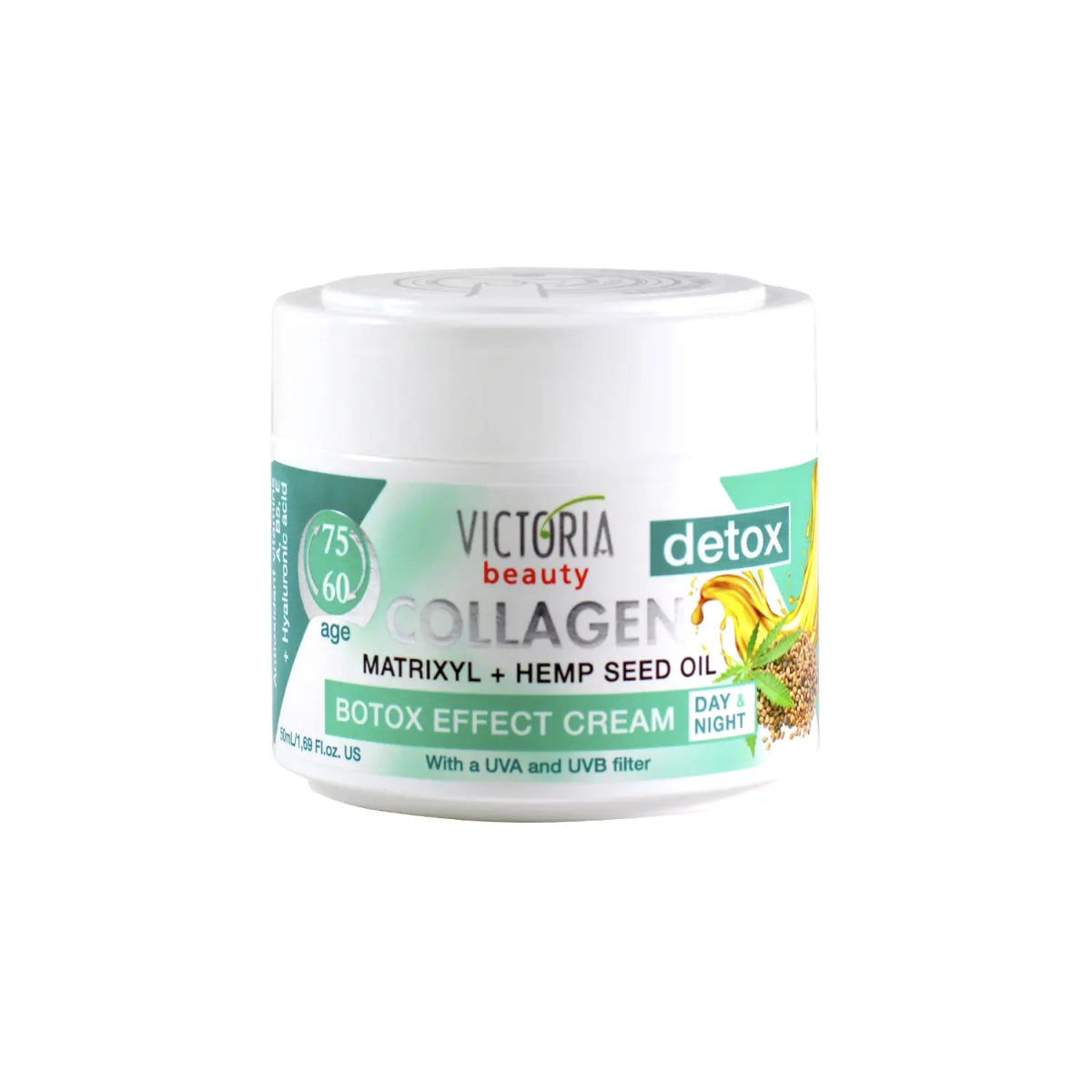 Дневен и нощен крем за лице с ботокс ефект с колаген, хиалурон и Matrixyl™ и масло от коноп 50ml - CAMCO Ltd.
