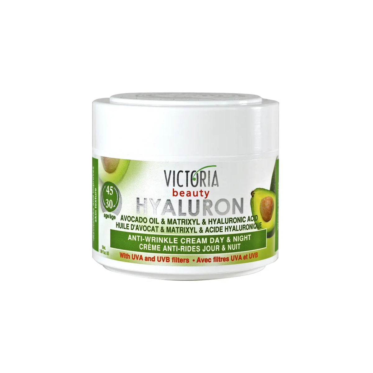 Дневен и нощен крем за лице с хиалуронова киселина, авокадо, матриксил и витамин А, с UVA и UVB филтри 50ml - CAMCO Ltd.