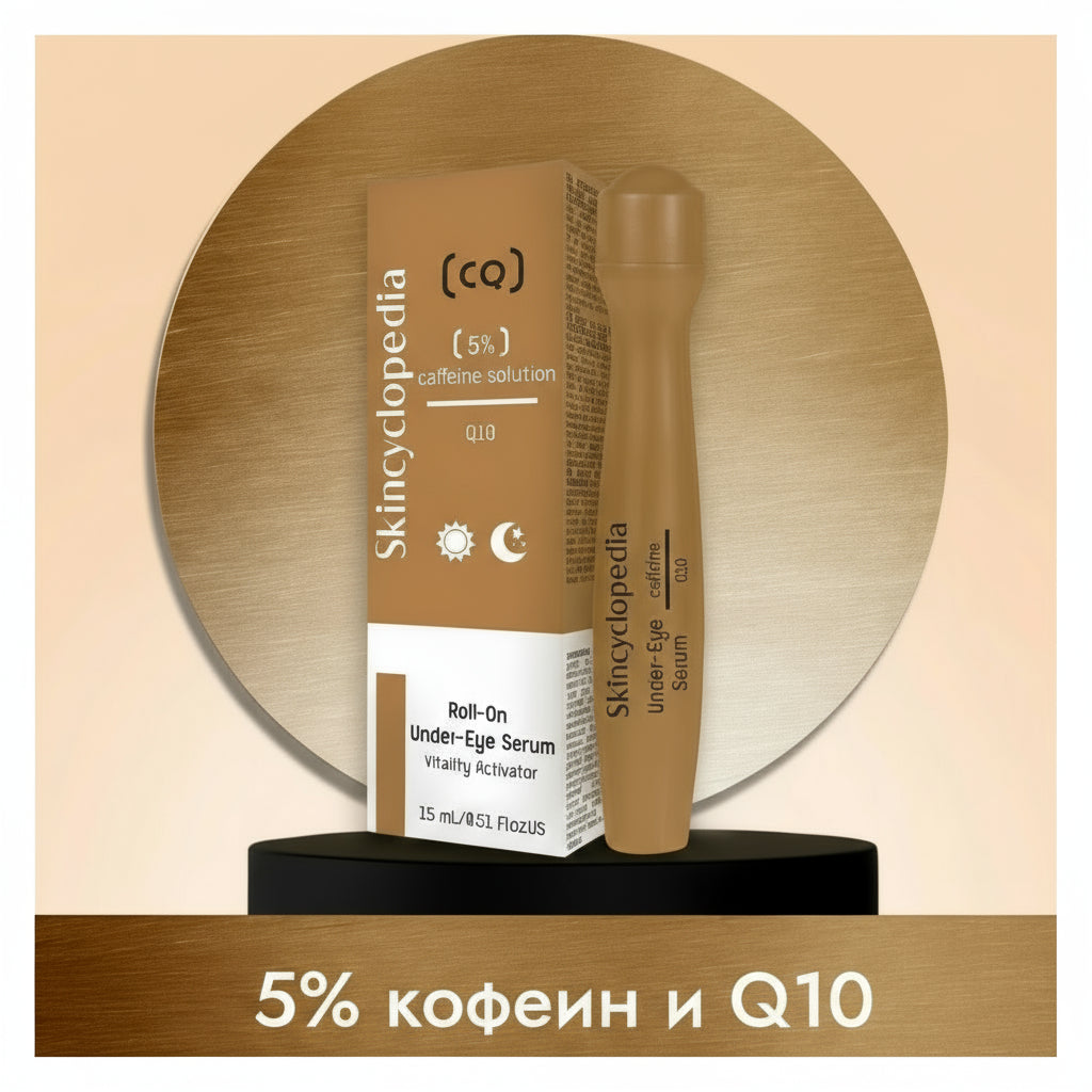 Енергизиращ и ревитализиращ рол - он серум за околоочния контур с 5% разтвор на кофеин + Q10, 15ml - CAMCO Ltd.