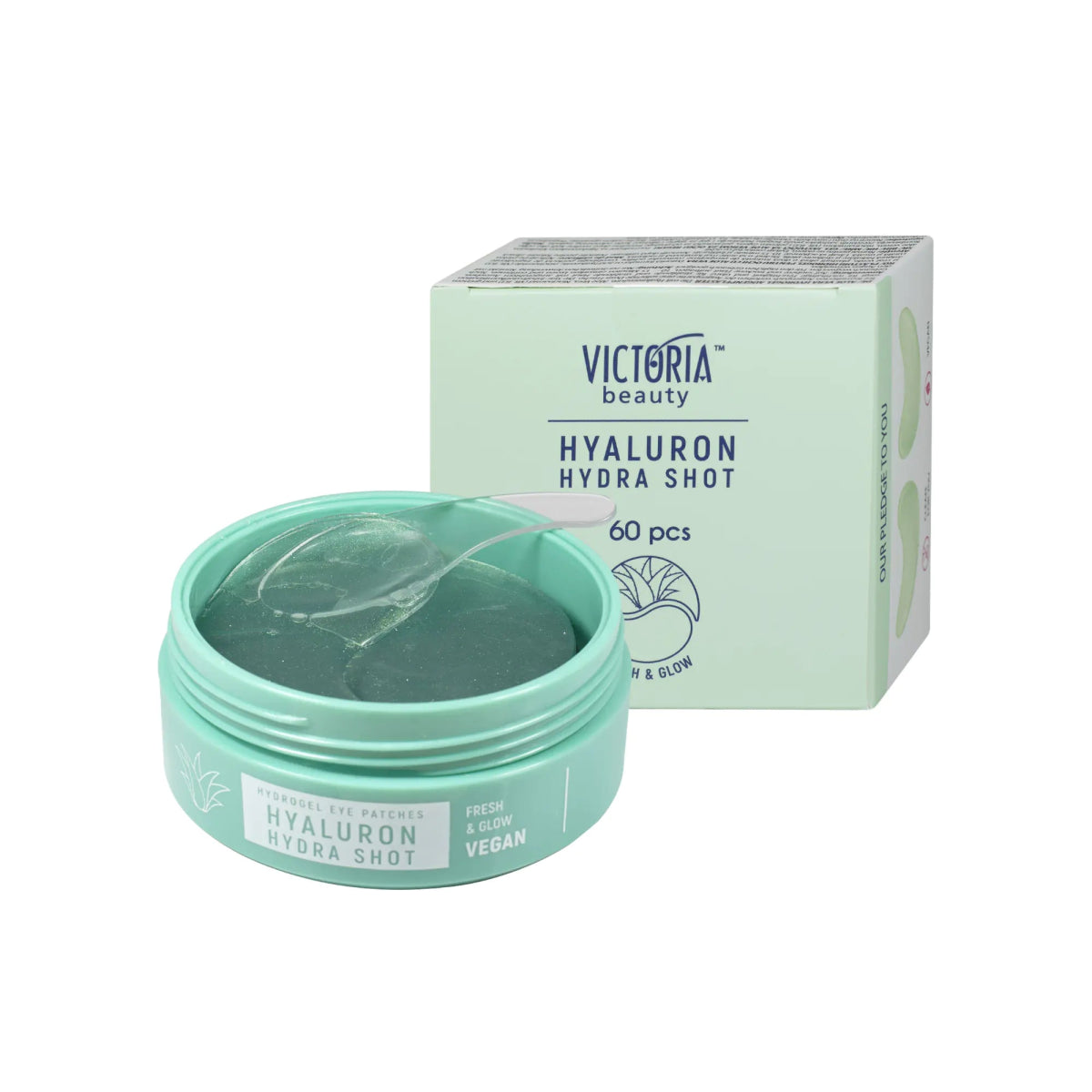 Hydra Shot Хидрогел пачове за очи с хиалуронова киселина, алое вера, ниацинамид и зелен чай, 60бр. - CAMCO Ltd.