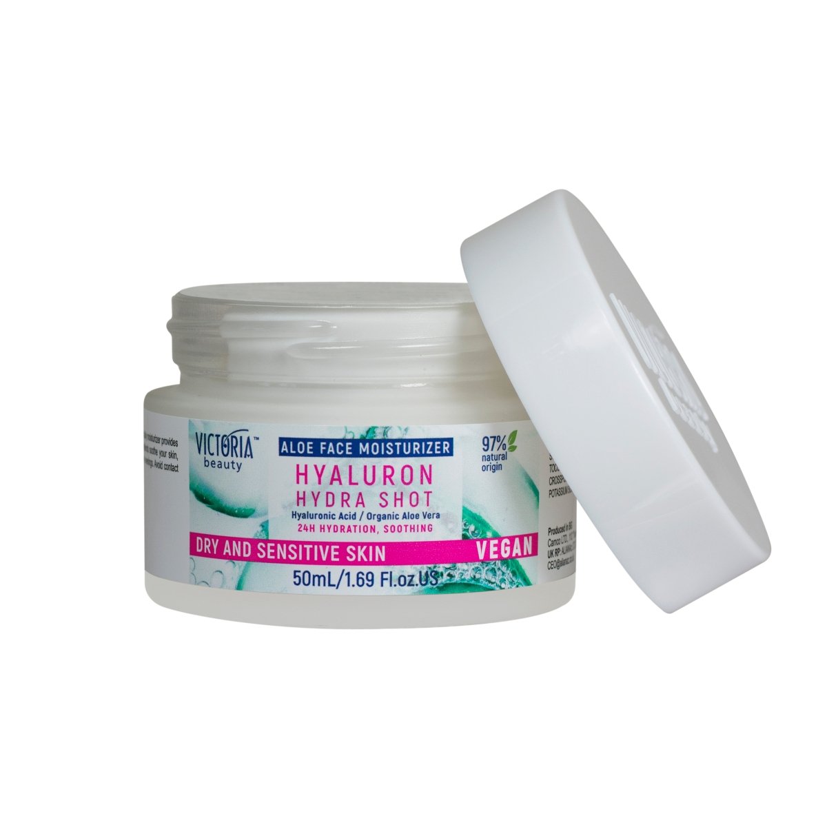 Hydra Shot Крем за лице с хиалуронова киселина, органично алое вера и ниацинамид 50ml - CAMCO Ltd.