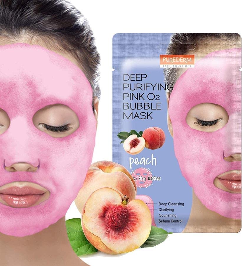 Корейска козметика дълбоко почистваща кислородна маска за лице с праскова и комплекс от 10 хидратиращи суперхрани - CAMCO Ltd.