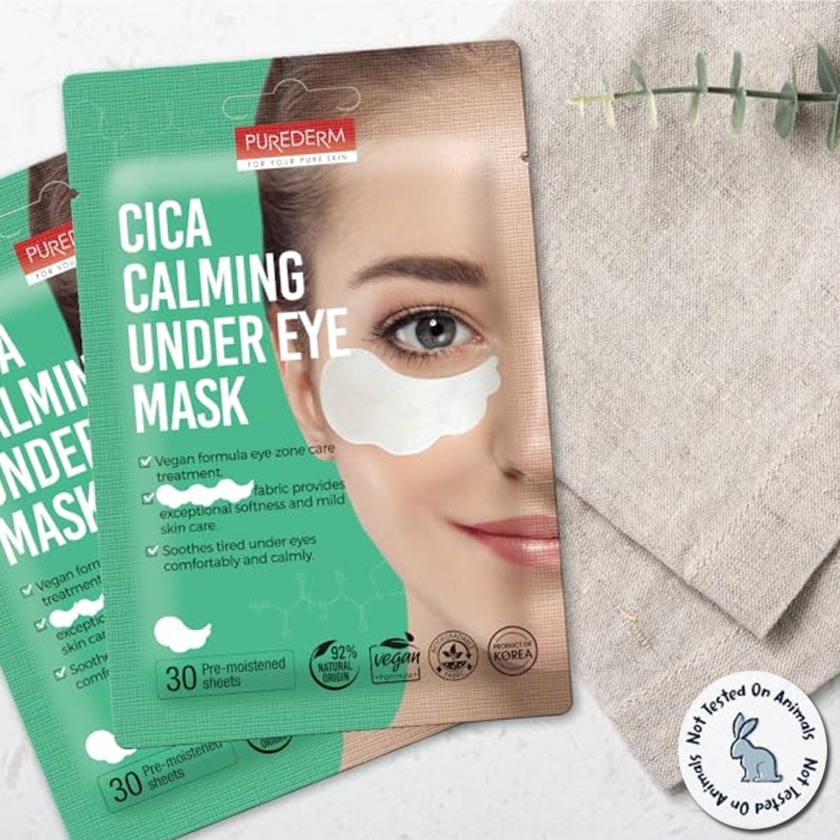 Корейска козметика успокояваща маска за околоочен контур с центела азиатика, 30бр - CAMCO Ltd.