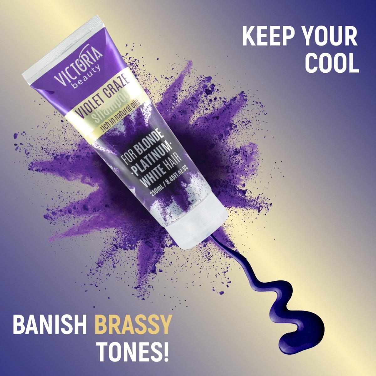 Лилав тониращ шампоан за руса коса против оранжеви оттенъци 250ml - CAMCO Ltd.