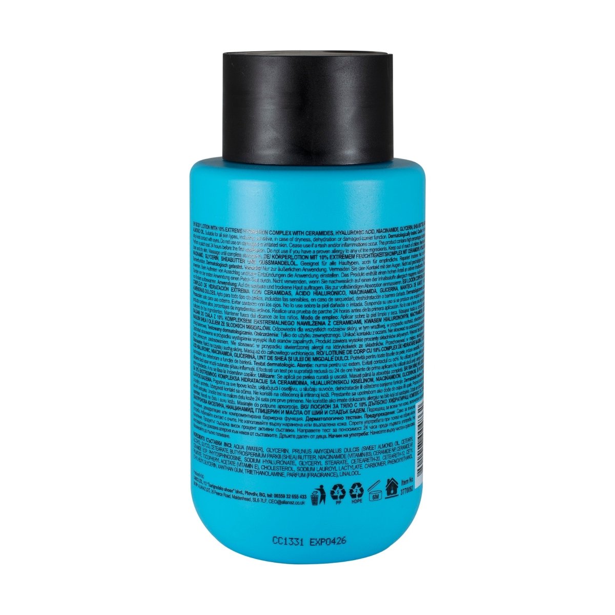 Лосион за тяло 10% хидратиращ комплекс от серамиди, хиалуронова киселина, ниацинамид, глицерин и масла от ший и сладък бадем 300ml - CAMCO Ltd.