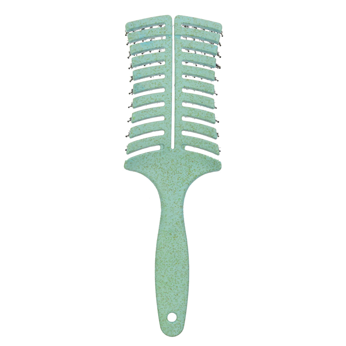 Плоска четка за изсушаване и разресване, микс от естествен и глигански косъм за всеки тип коса - CAMCO Ltd.