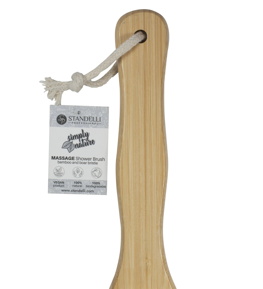 Simply Nature Масажна четката за тяло с дълга бамбукова дръжка и глигански косъм - CAMCO Ltd.