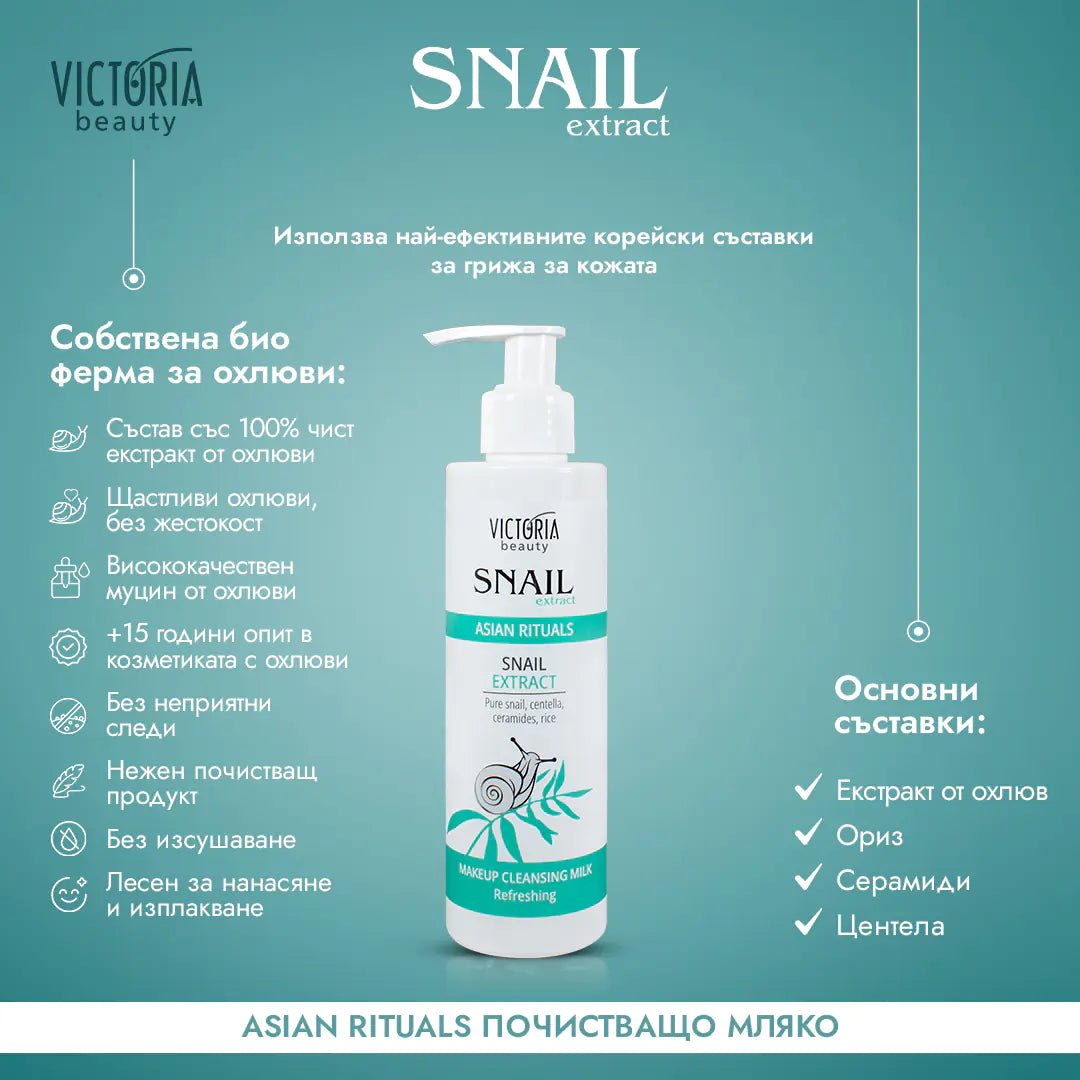 Snail Extract Asian Rituals Почистващо мляко с охлювен екстракт 200ml - CAMCO Ltd.