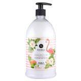 Душ гел арома терапия FLAMINGO PARADISE грижа за тялото с аромат на магнолия и мляко 1000ml
