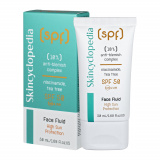 SPF 50 слънцезащитен флуид за лице с 10% комплекс против несъвършенства с ниацинамид, чаено дърво и матиращ комплекс, 50 ml