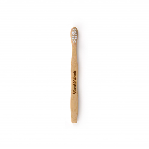 Детска бамбукова четка за зъби с ултра мек косъм-бял 100% бамбук 1бр.
