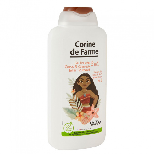 3 в 1 Детски шампоан за коса, душ гел за тяло и пяна за вана Disney Vaiana 500ml