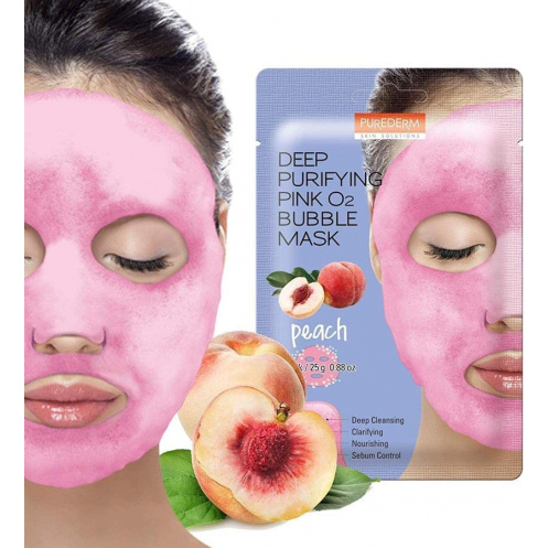 Корейска козметика дълбоко почистваща кислородна маска за лице с праскова и комплекс от 10 хидратиращи суперхрани