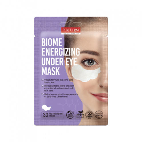 Корейска козметика Biome Енергизираща маска за околоочен контур с грижа за микробиома на кожата, 30 броя