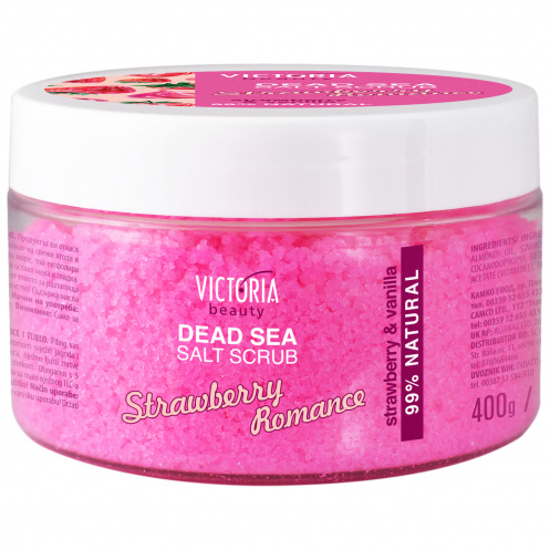 Dead Sea Strawberry Romance скраб за лице и тяло с ягода 400g