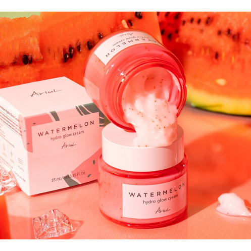 Корейска козметика Watermelon Крем за лице за хидро блясък с екстракт от диня и три вида хиалуронова киселина, 55ml